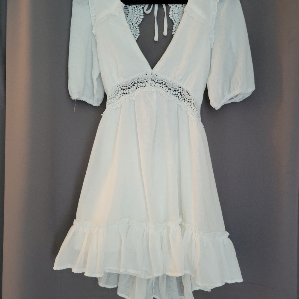 Lulu's white backless mini dress